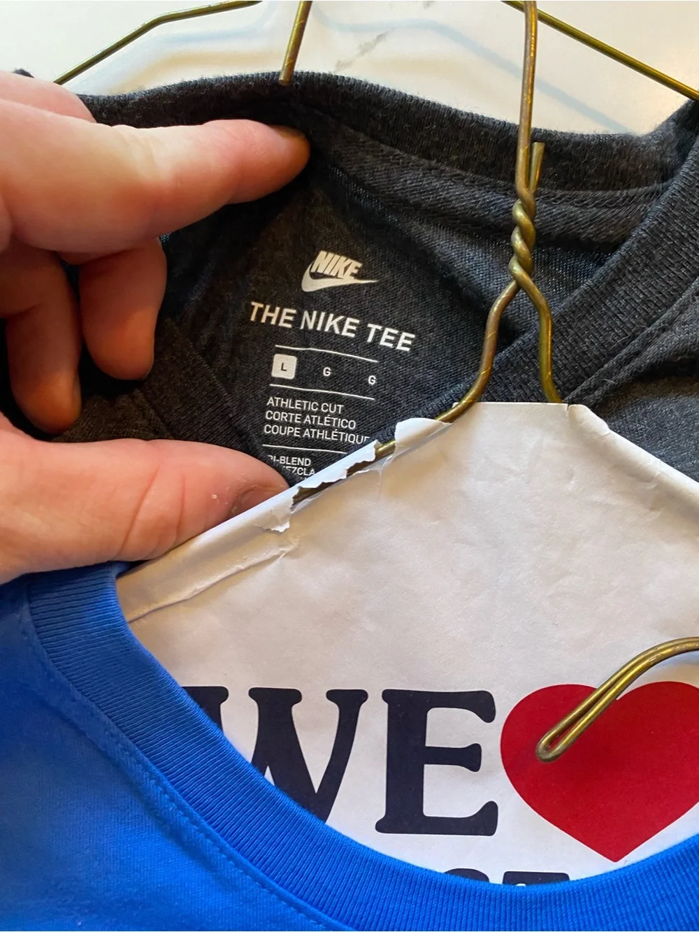 Nike Blue Long-Sleeve Tee with Teal Logo